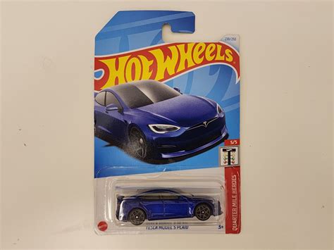 米舖TOY 全新 Hotwheels Hot Wheels Tesla Model S Plaid 特斯拉 藍色 車仔 興趣及遊戲