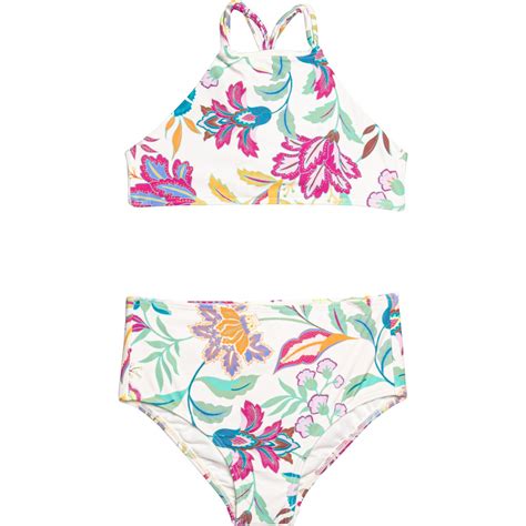 O Neill Girls Villa Floral Braided Strap Bikini Set Save 57