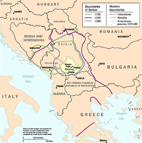 Map of Serbia 1196-1998