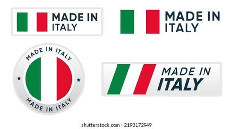 Set Made Italy Banner Signs Vector Stock Vector Royalty Free