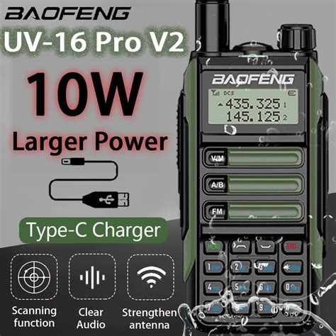 Baofeng Uv Pro High Power Antenna Walkie Talkie Type C Charger