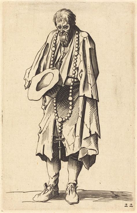 After Jacques Callot Beggar With Rosary Picture Color Codes