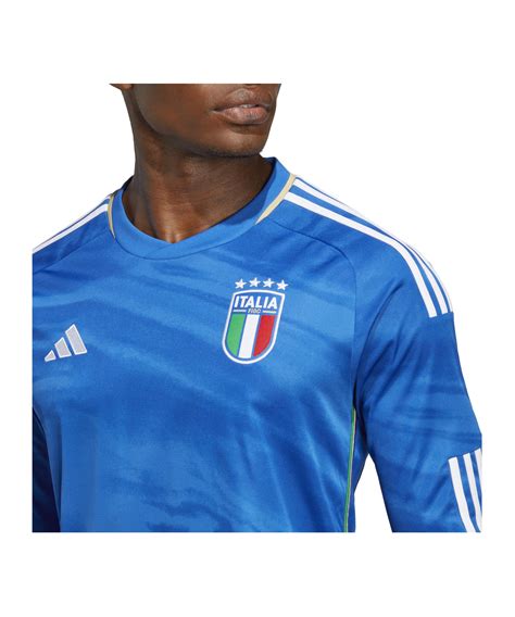 Adidas Italien Trikot Langarm Home EM 2024 Blau Blau