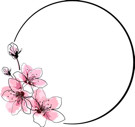 Marco Circular Decorado Con Algunas Flores 15081016 Png