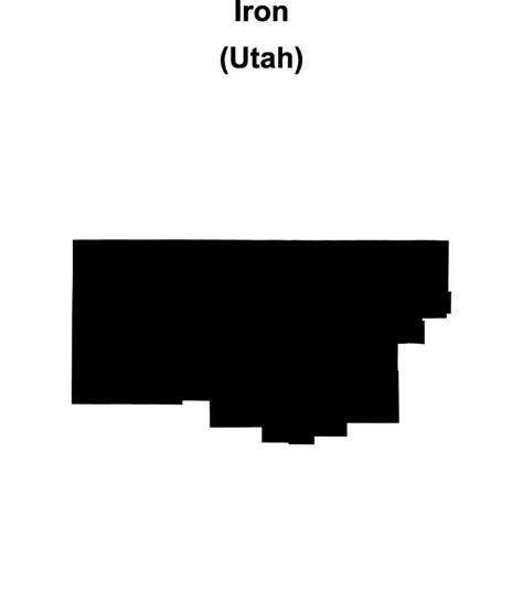 Iron County Utah Blank Outline Map 47449563 Vector Art At Vecteezy