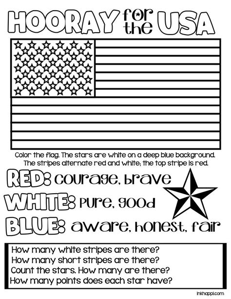 Free Printable Flag Day Worksheets - Alma Lowe