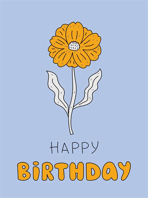 Birthday card with flower 27273498 Vector Art at Vecteezy