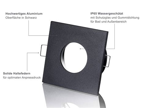 LED Einbaustrahler außen Schwarz Eckig IP65 lambado de