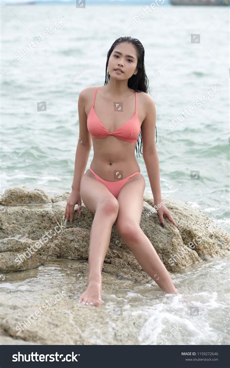 Woman Pink Bikini On Beach Stock Photo Shutterstock