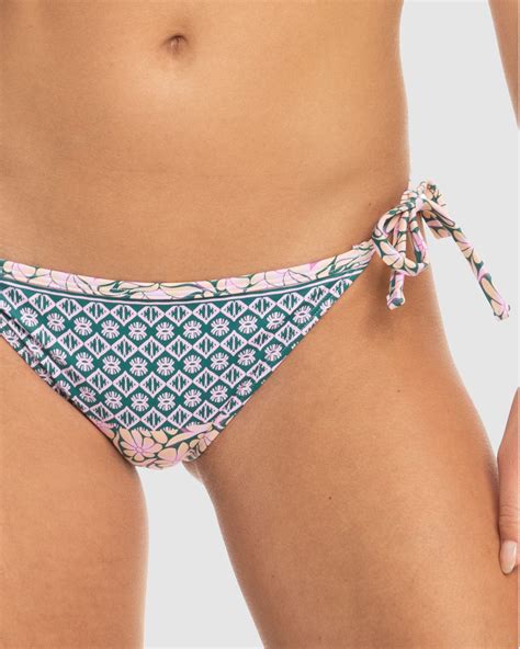 Roxy Womens Free Spirit Tie Side Bikini Bottoms Aventurine Spirit