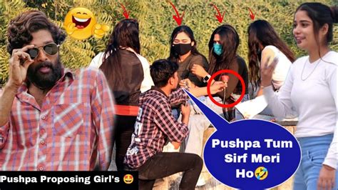 Pushpa Style Proposing Prank On Girls 😍। Epic Reaction 🔥। Pushpa Prank