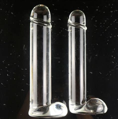 REALISTIC GLASS DILDO GIANT DONG BUTT ANAL SEX PLUG THRUSTER VAGINA ADULT TOY EUR