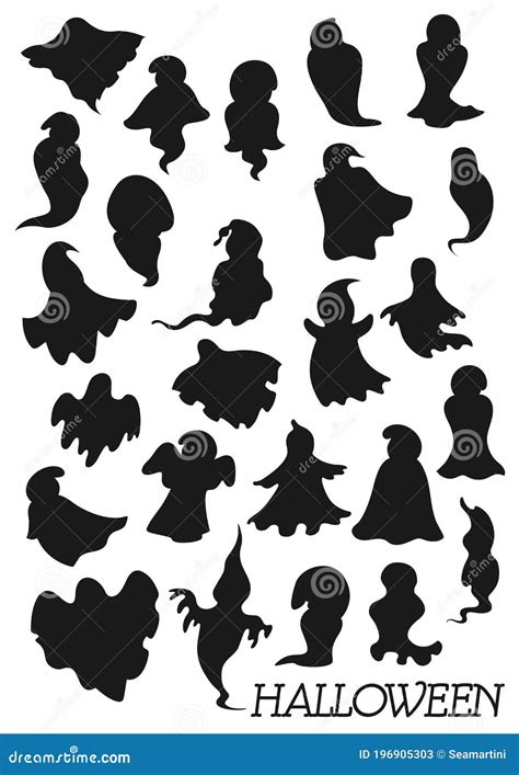 Halloween Ghosts Horror Night Monsters Phantoms Stock Vector