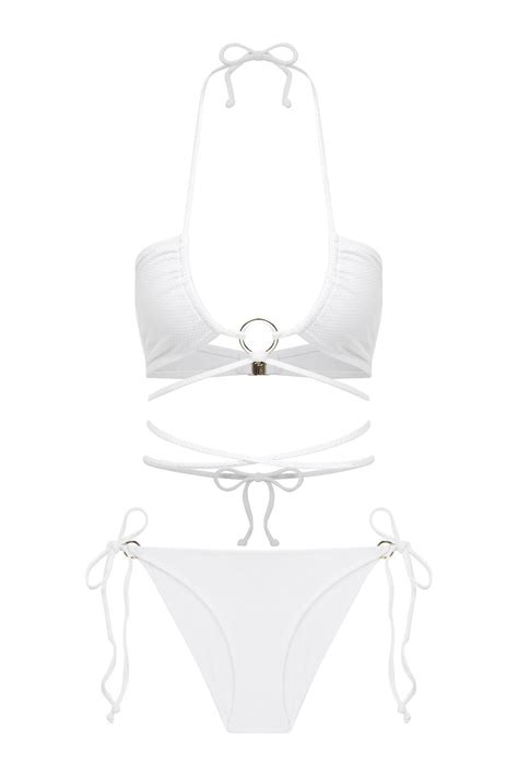 Aquella Aksesuarl Ba Lamal Halter Yaka Dokulu Beyaz Bikini Tak M Fiyat Yorumlar Trendyol