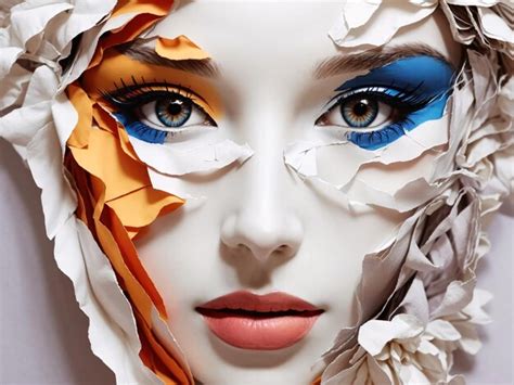 Premium Photo Woman Face Paper Torn Collage