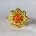 Neon Orange Fanta Garnet Yellow Sapphire Daisy Ring Orange Spessartite