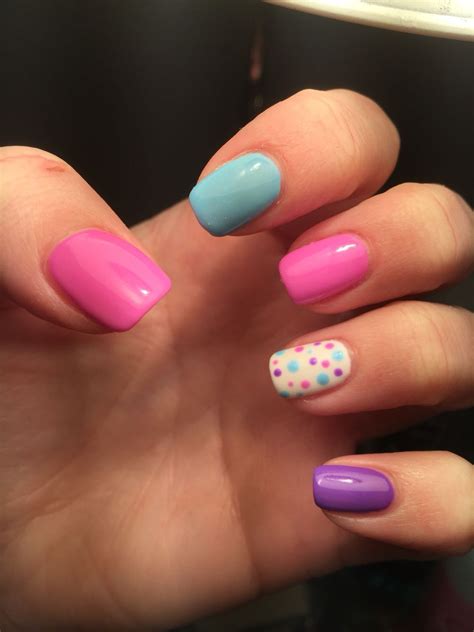 Spring Colours Spots Ibdgel Nails By Me Caz X Cute Gel Nails Shellac