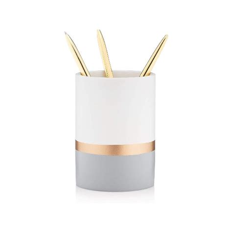 Luxury Funky Gold Cup Ceramic Pencil Pen Cup Holder Dongsheng