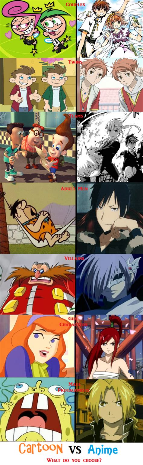 Cartoon vs Anime by AnimeAvarice on DeviantArt