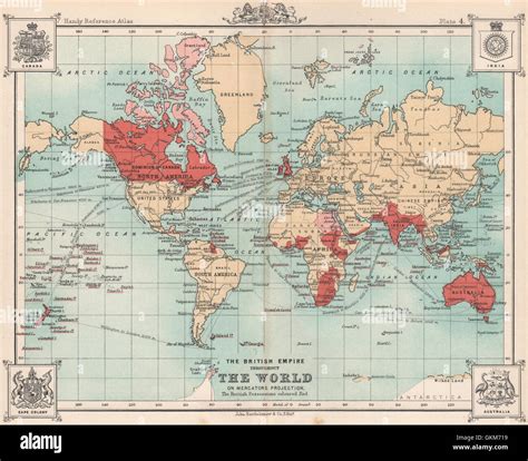 Lempire Britannique Dans Le Monde Entier Bartholomew 1904 Carte