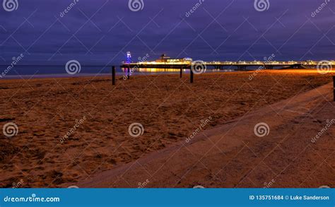 Bournemouth Pier At Night Editorial Stock Image Image Of Orange