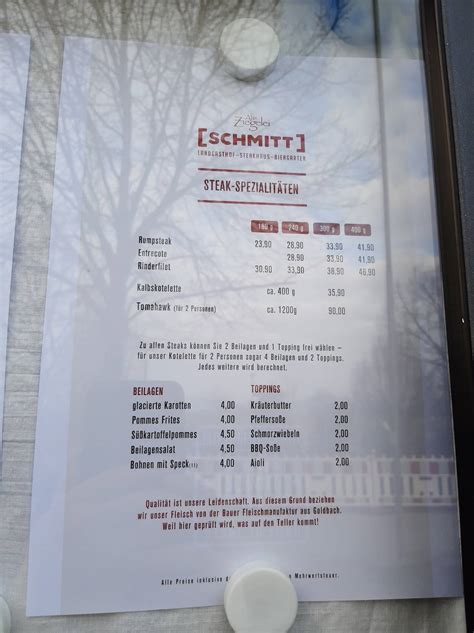 Speisekarte Von Alte Ziegelei Schmitt Restaurant Gro Ostheim