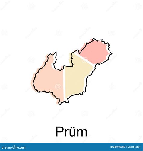 Map of Prum City. Vector Map of the German Country Stock Vector ...