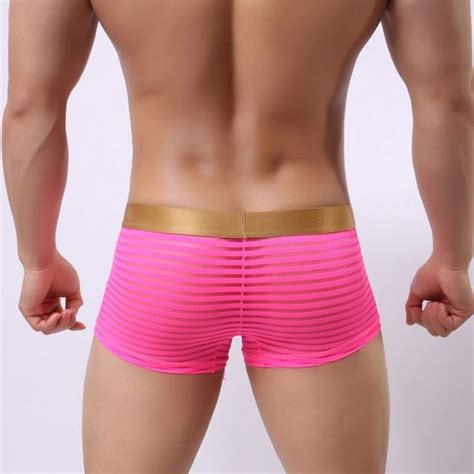 2019 Hot Mesh See Through Transparent Sexy Men Panties Sexy Sheer Men S Underwear Boxers Sexy
