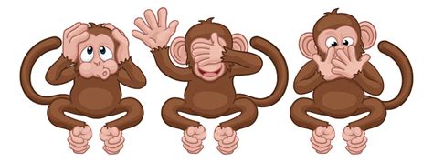 Monkeys See Hear Speak No Evil Cartoon Characters Stock Illustration - Download Image Now - iStock