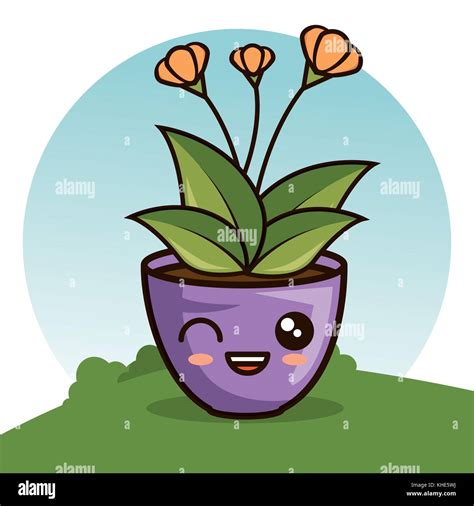 Cute Lovely Kawaii House Plants Cartoons Stock Vector Image And Art Alamy