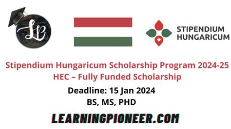 Stipendium Hungaricum Scholarship Program 2024 25 Hec Fully Funded