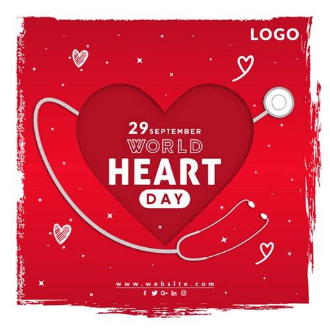 World heart day social media poster design template – Artofit