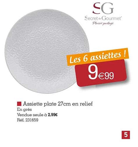 Promo Assiette Plate Cm En Relief Chez Kandy Icatalogue Fr