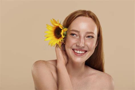 Ginger Girl With Naked Shoulders And Chocolate Stock Image Image Of Cosmetic Body