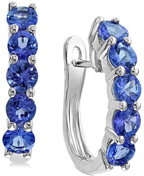 Effy Collection Effy® Tanzanite Hoop Earrings 2 15 Ct Tw In Sterling Silver Macys