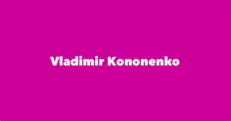 Vladimir Kononenko Spouse Children Birthday And More