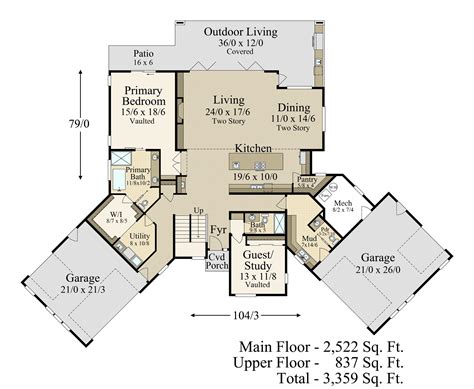 Modern Twin House Plan Dual Garage Modern Home Design Mm 3359