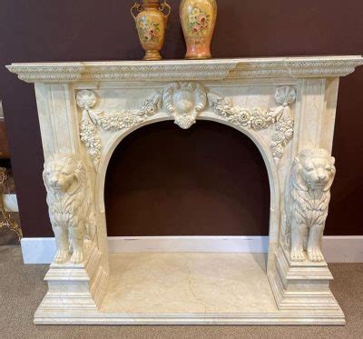 Delicate Indoor Outdoor Popular Marble Stone Hearth Mantel