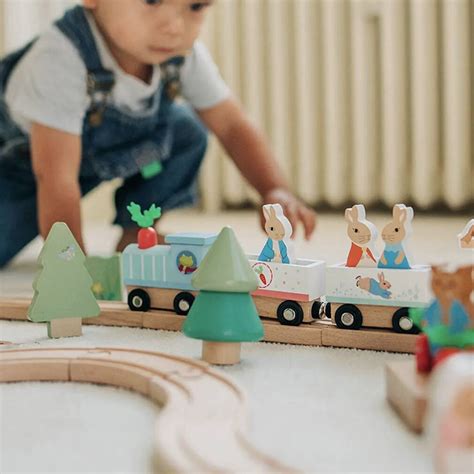 personalised peter rabbit radish express train set   lovely