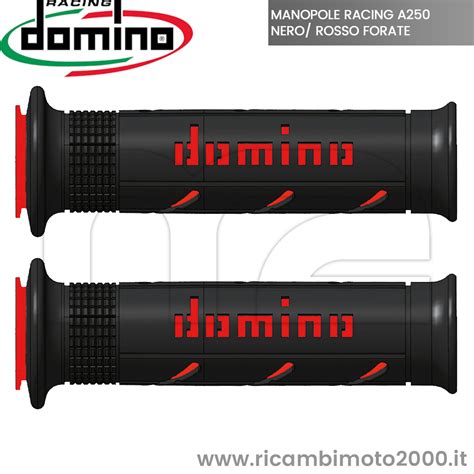 Manopole E Contrappesi Coppia Manopole Domino Racing A250 Nero Rosso