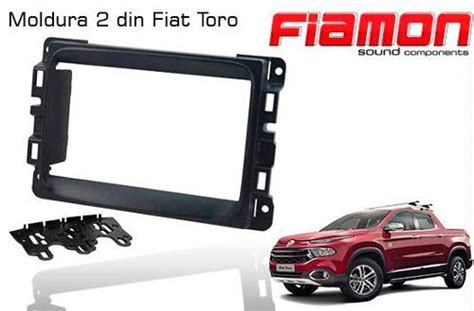 Moldura Din Fiamon Fiat Toro Mobi Uno Black Piano