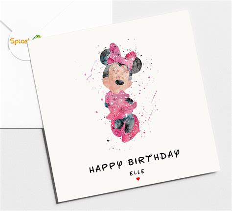 Minnie Birthday Card Personalised Card Card For Daughter Card For