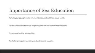 Reproductive Health And Sex Education Pptx
