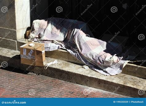 An Unidentified Homeless Person Sleeping Outside Editorial Stock Image ...