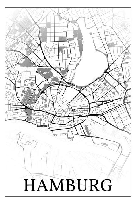 Hamburg Germany City Map 002 Digital Art By Dandi Studio Fine Art