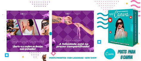 Pack De Posts Prontos Sex Shop E Venda De Lingerie Legendas No Canva Divulga A