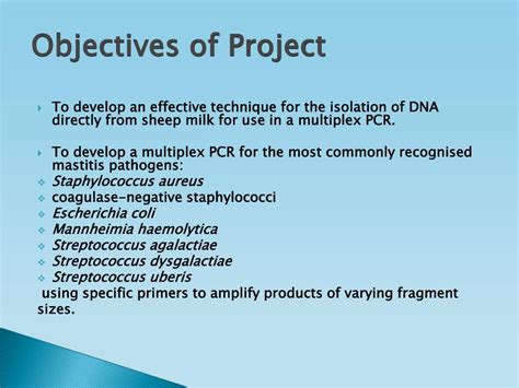 Ppt Development And Use Of A Multiplex Pcr To Detect Common Mastitis