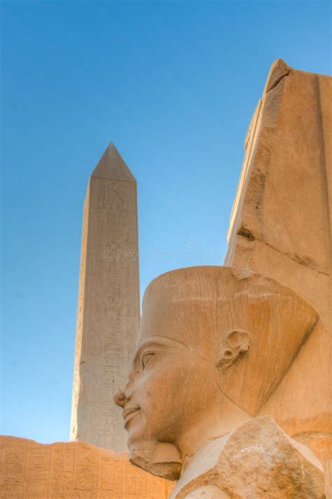 Statue Of Amenophis Iii As Amon Karnak Temple Luxor Egypt Stock