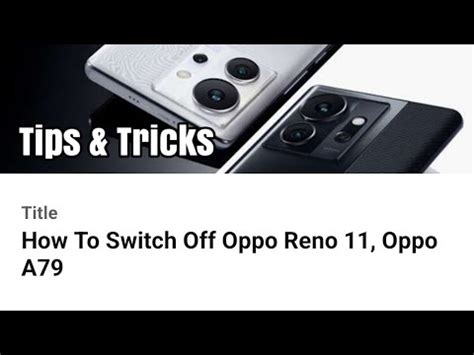 How To Switch Off Oppo Reno 11 Oppo A79 YouTube