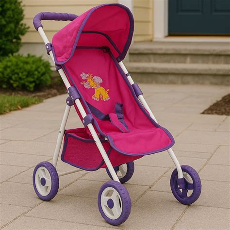 Carrinho De Meninas - Carrinho de Bonecas Rosa Dobrável Com Altura Ajustavel Para Meninas ...